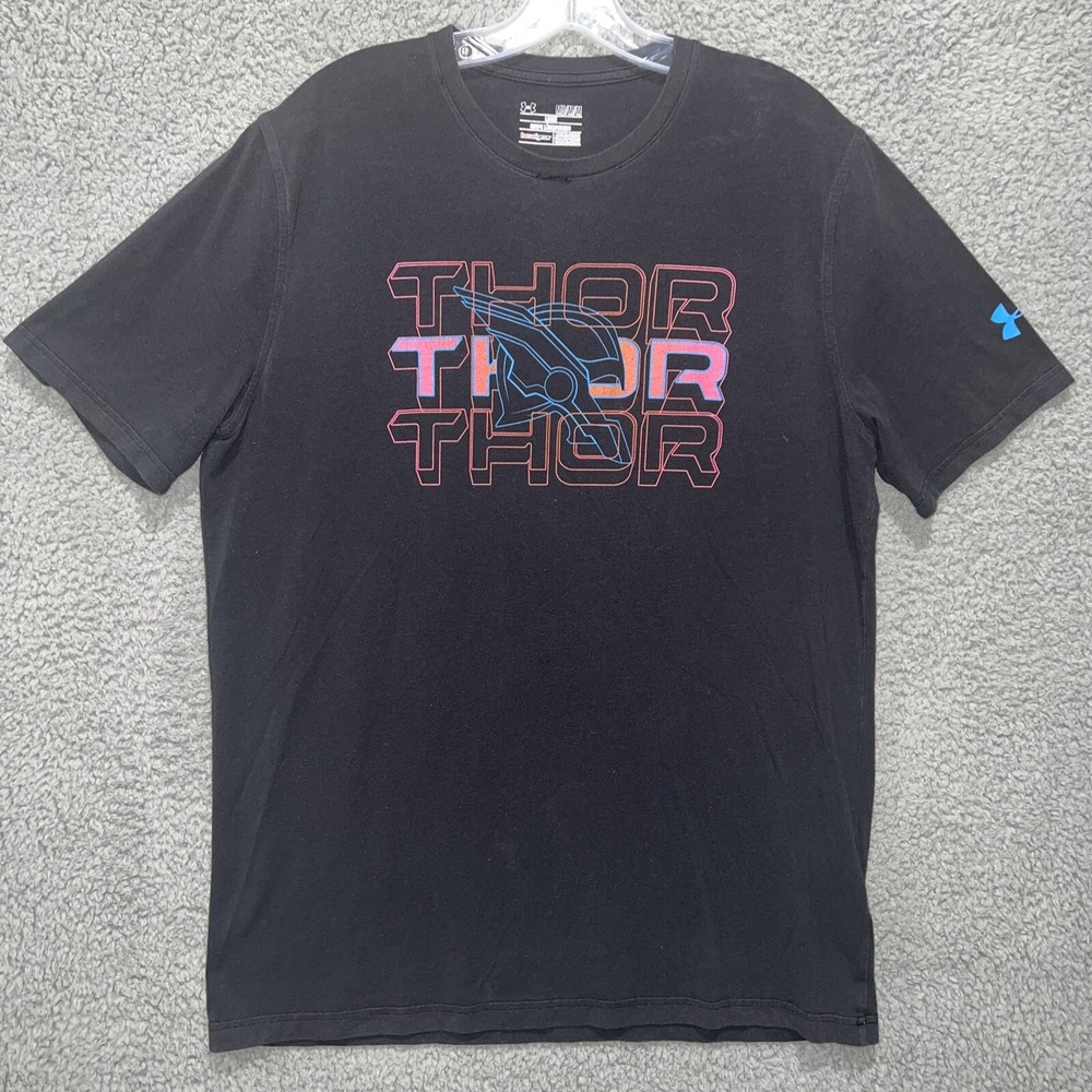 Under Armour x Thor T Shirt Men's Size M Black Marvel Heat Gear Ragnarok Tee